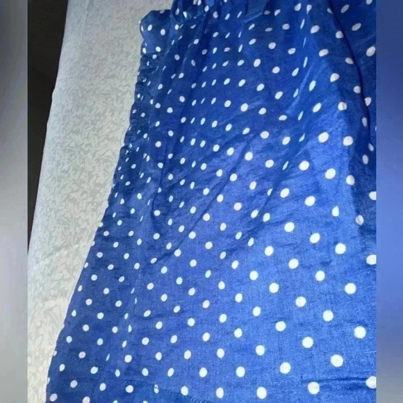 J. Crew Blue & White 100% Linen polka dot high-waisted lined skirt  SIZE 8 - Picture 5 of 12